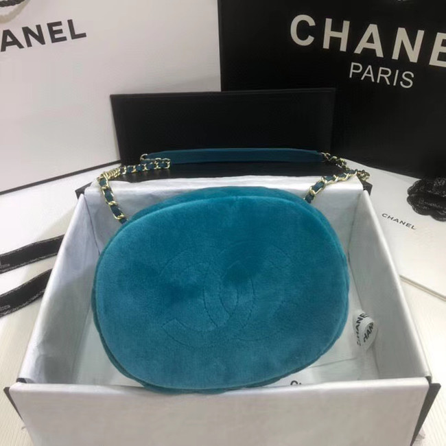 Chanel velvet Drawstring bag AS1894 light blue