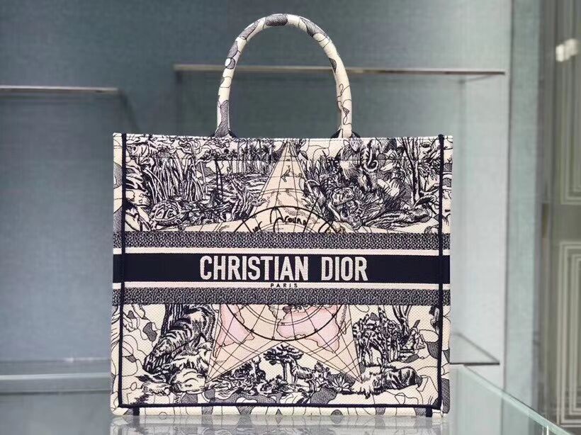 DIOR BOOK TOTE EMBROIDERED CANVAS BAG C1286-16