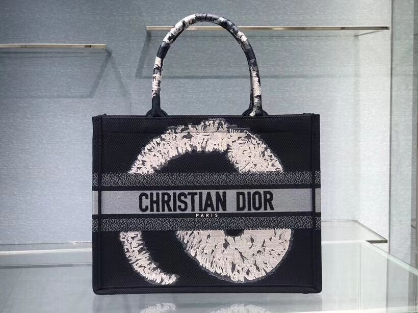 DIOR BOOK TOTE EMBROIDERED CANVAS BAG C1287-17