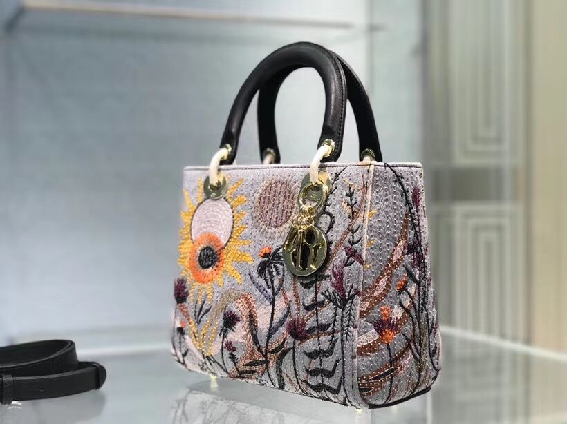 DIOR TOTE EMBROIDERED CANVAS BAG CA0111-1