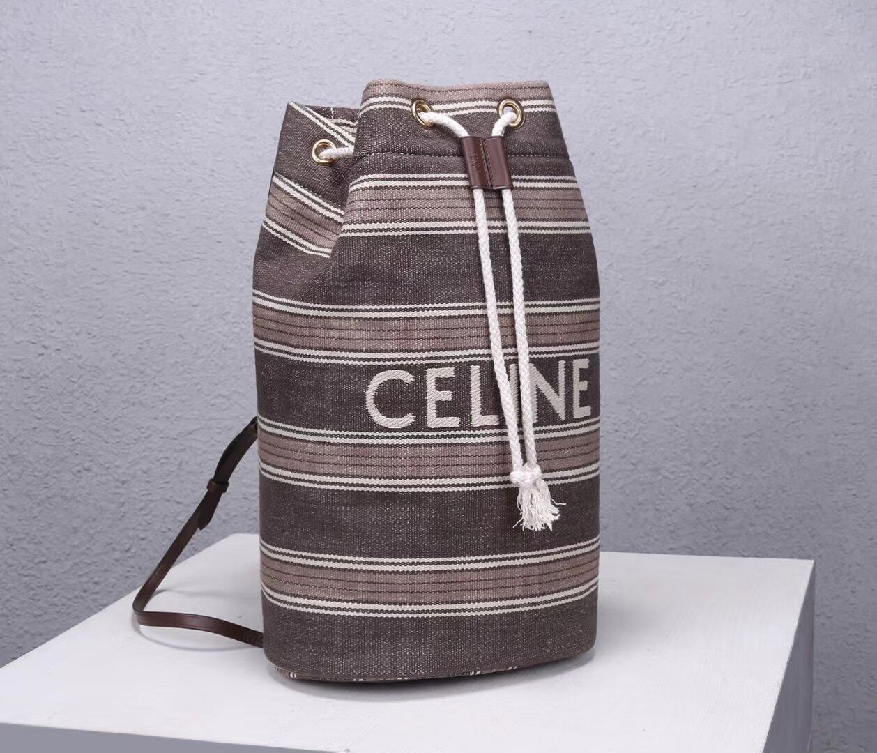 CELINE Canvas Shoulder Bag CL92173 Gray