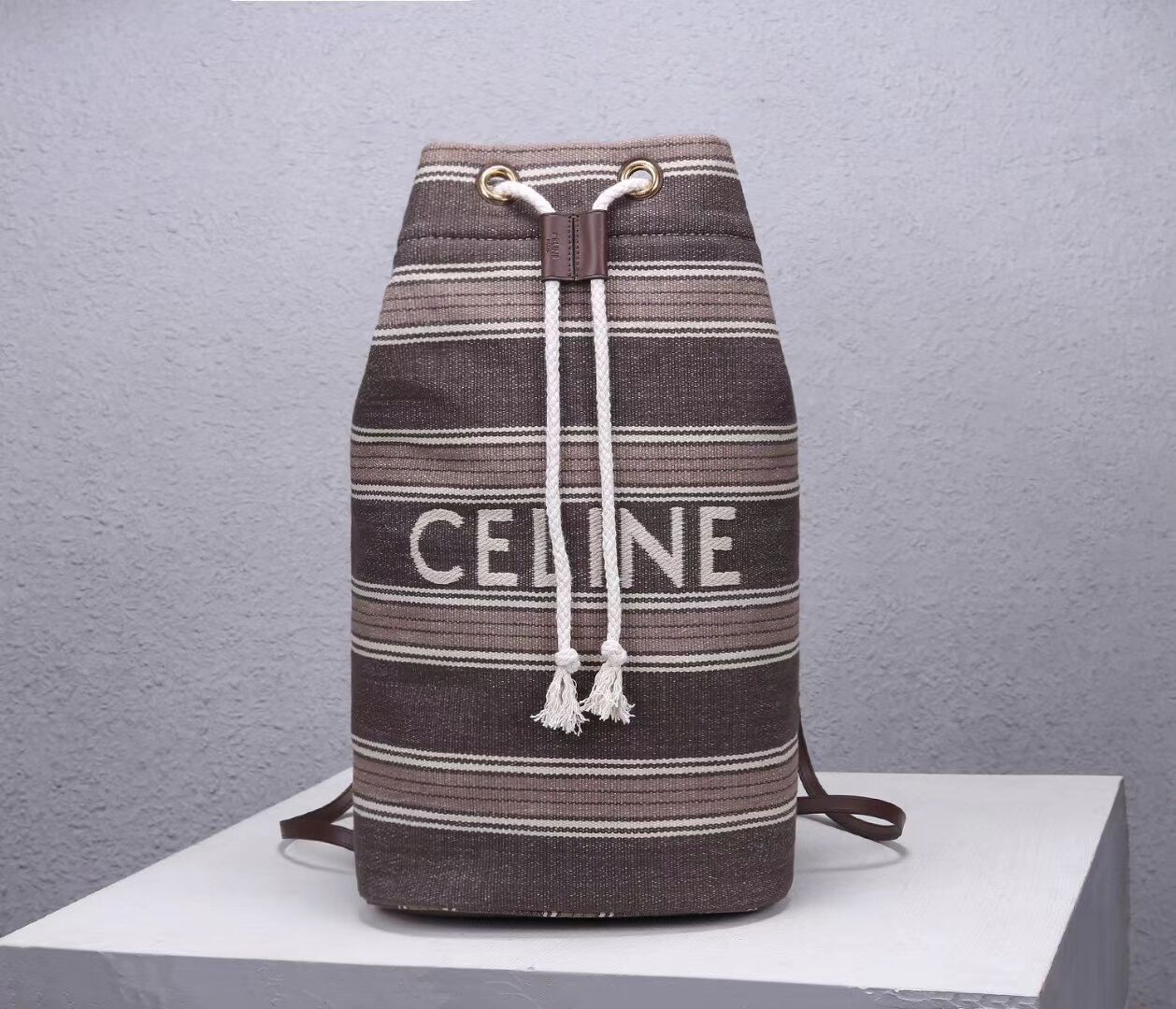 CELINE Canvas Shoulder Bag CL92173 Gray