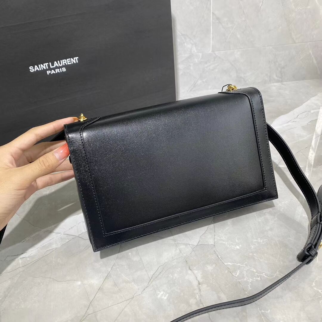 Yves Saint Laurent Calfskin Leather Shoulder Bag Y635627-2 black