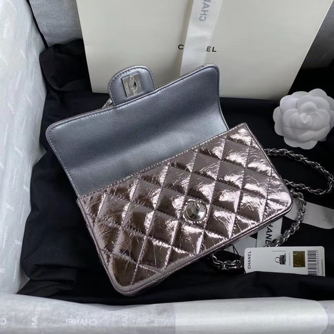 Chanel Flap Original Lambskin Leather Shoulder Bag AS1665 silver