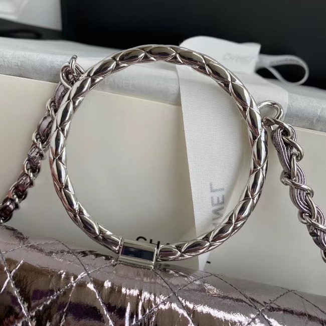 Chanel Flap Original Lambskin Leather Shoulder Bag AS1665 silver