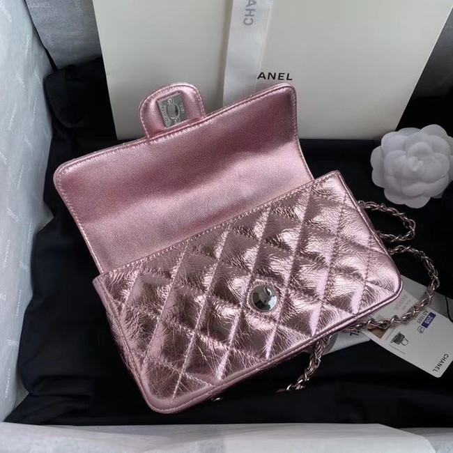 Chanel Flap Original Lambskin Leather Shoulder Bag AS1665 silver pink