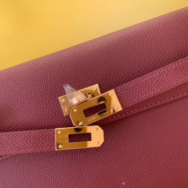 Hermes Original kelly espom leather to go woc Bag H4087 Burgundy