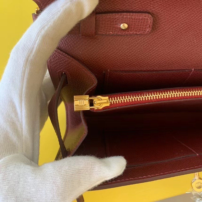 Hermes Original kelly espom leather to go woc Bag H4087 Burgundy