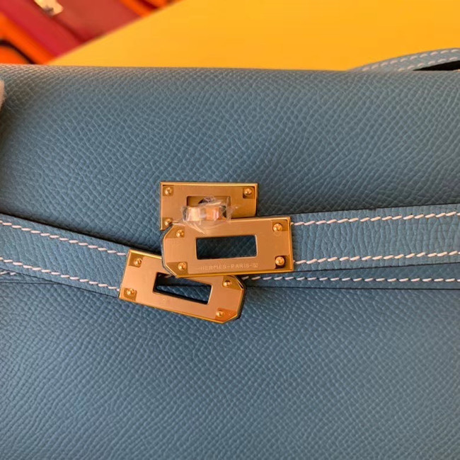 Hermes Original kelly espom leather to go woc Bag H4087 sky blue