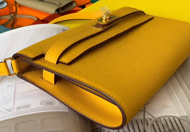 Hermes Original kelly espom leather to go woc Bag H4087 yellow