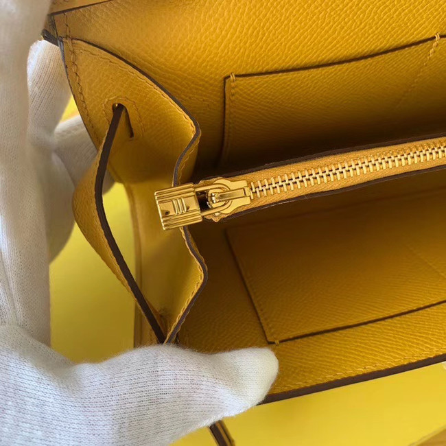 Hermes Original kelly espom leather to go woc Bag H4087 yellow