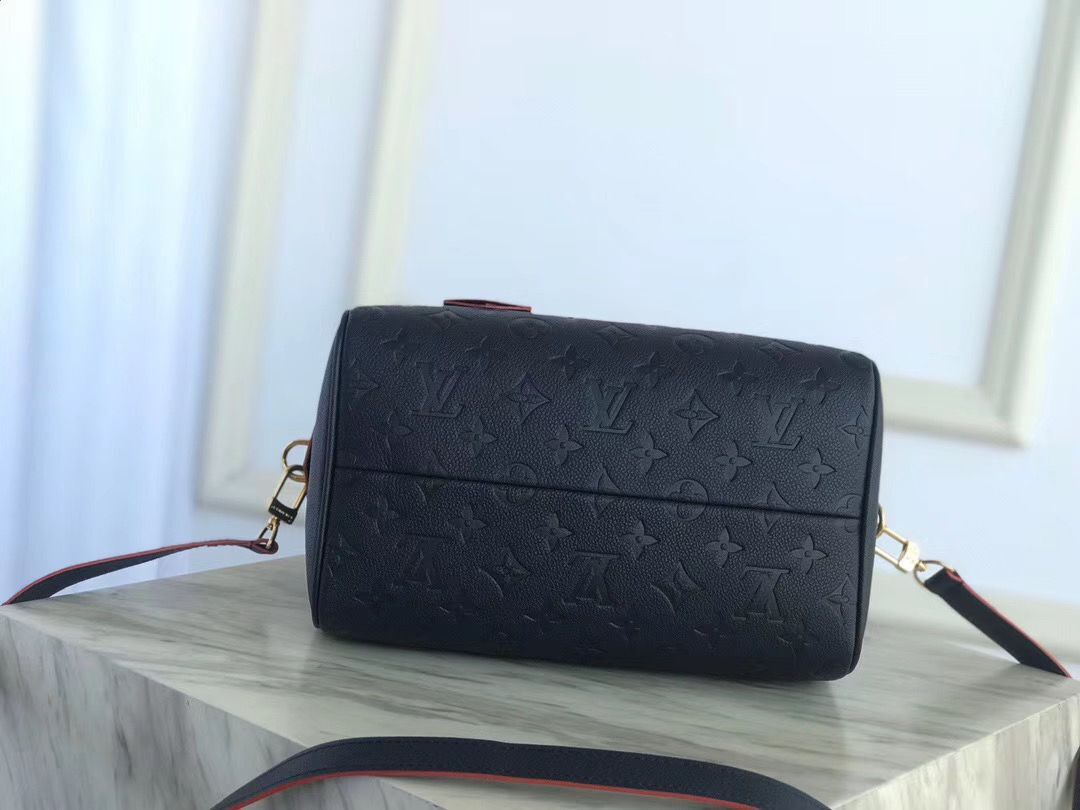 Louis vuitton original leather SPEEDY 25 Monogram Empreinte M43501 dark blue