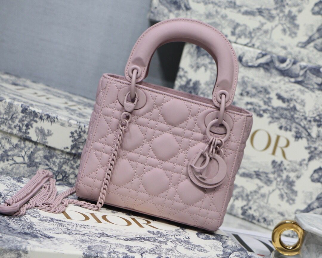 Dior Lady Dior Bag Original Sheepskin Leather CD5500 pink