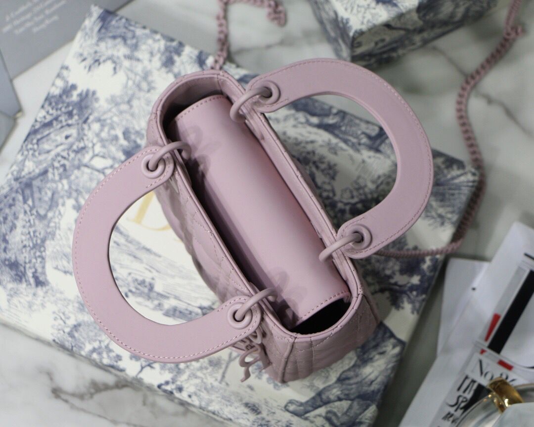Dior Lady Dior Bag Original Sheepskin Leather CD5500 pink