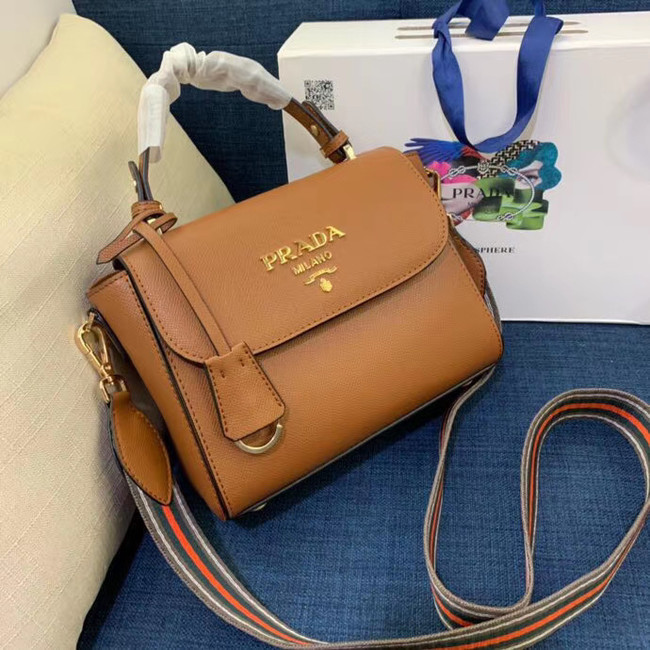 Prada Calf skin tote 1BD071 1BD209 brown