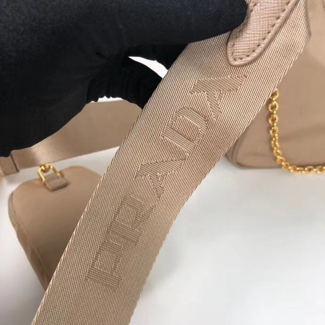 Prada Re-Edition nylon shoulder bag 1BH204 apricot