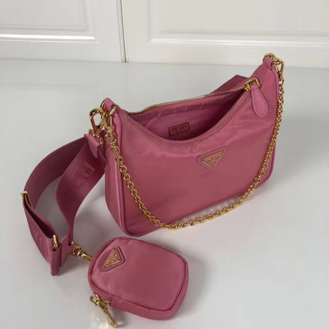 Prada Re-Edition nylon shoulder bag 1BH204 rose