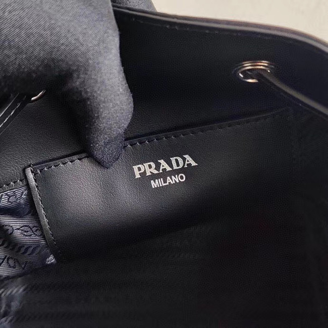 Prada Saffiano leather mini shoulder bag 1BE055 black