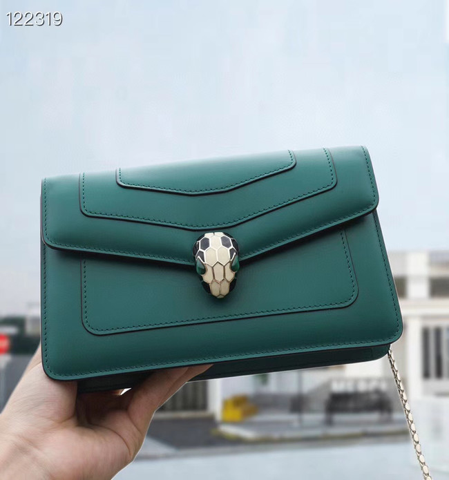 Bvlgari Serpenti Forever leather small crossbody bag 28090 Emerald