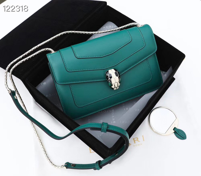 Bvlgari Serpenti Forever leather small crossbody bag 28090 Emerald
