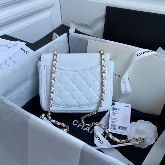 Chanel Original Lather Flap Bag AS3699 white