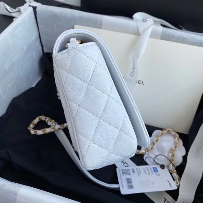 Chanel Original Lather Flap Bag AS3699 white