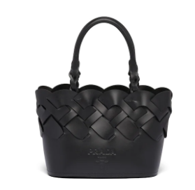 Prada Leather Tress Tote 1BG318 black