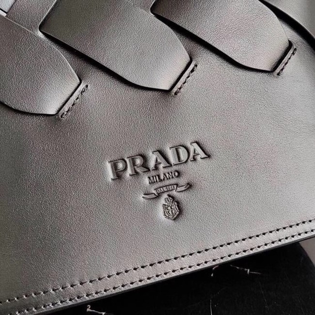 Prada Leather Tress Tote 1BG318 black