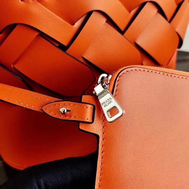 Prada Leather Tress Tote 1BG318 orange