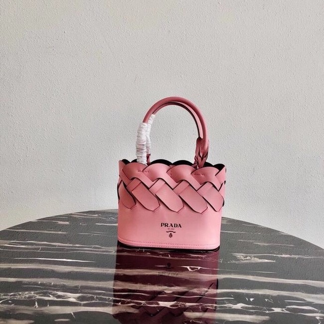 Prada Leather Tress Tote 1BG318 pink