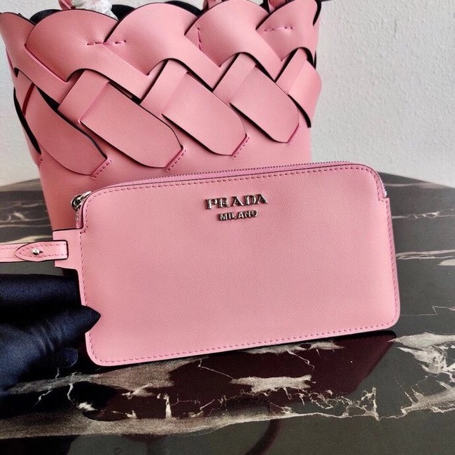 Prada Leather Tress Tote 1BG318 pink