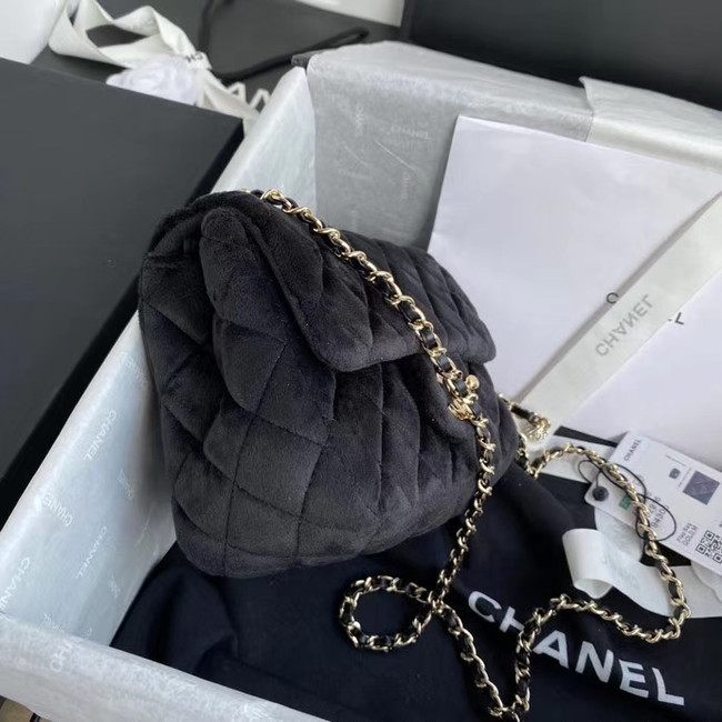 Chanel Original Small velvet flap bag AS1115 black