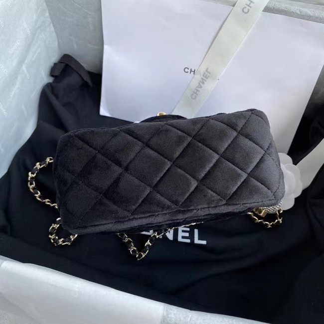 Chanel Original Small velvet flap bag AS1115 black