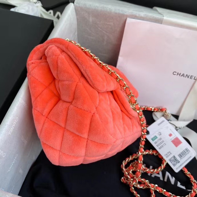 Chanel Original Small velvet flap bag AS1115 orange