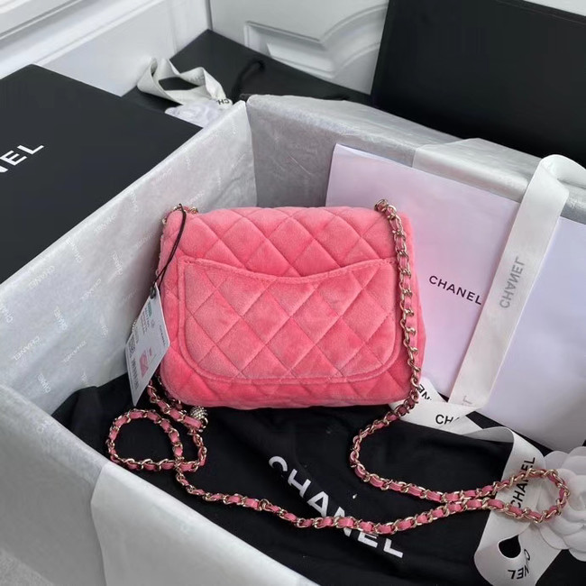 Chanel Original Small velvet flap bag AS1115 rose