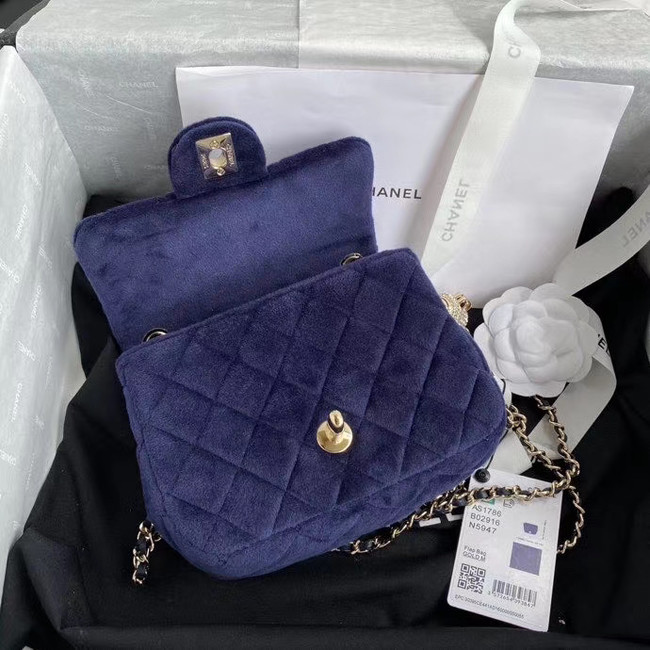 Chanel Original Small velvet flap bag AS1115 royal blue