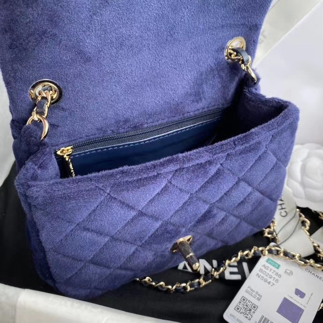 Chanel Original Small velvet flap bag AS1115 royal blue