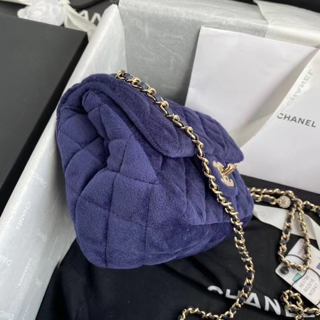 Chanel Original Small velvet flap bag AS1115 royal blue