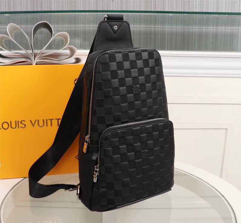 Louis Vuitton AVENUE SLING Original Leather Bag N41719 Black