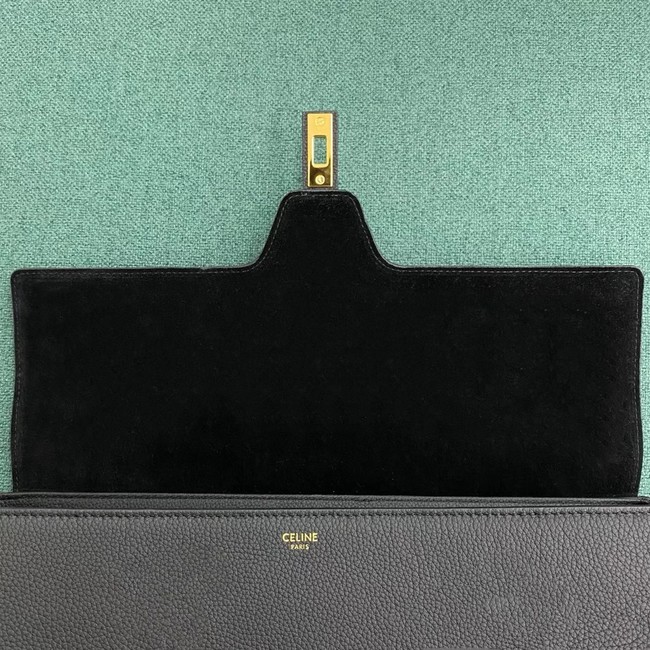 Celine LARGE SOFT 16 BAG IN SUPPLE GRAINED CALFSKIN 194043 BLACK 