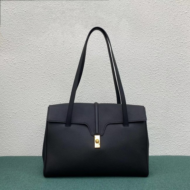 Celine LARGE SOFT 16 BAG IN SUPPLE GRAINED CALFSKIN 194043 BLACK 