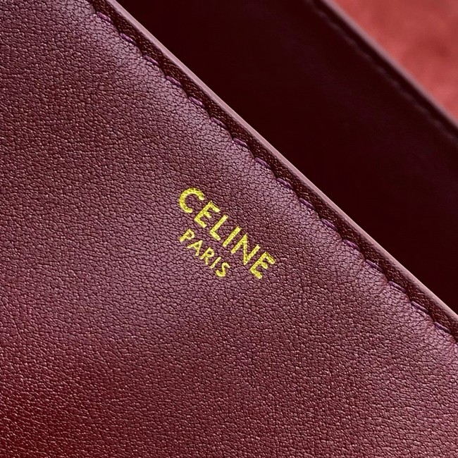 Celine LARGE SOFT 16 BAG IN SUPPLE GRAINED CALFSKIN 194043 Burgundy