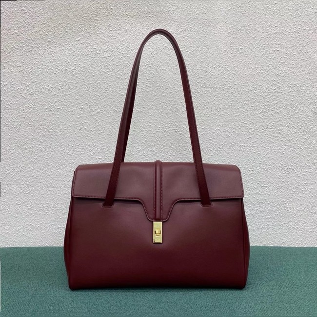 Celine LARGE SOFT 16 BAG IN SUPPLE GRAINED CALFSKIN 194043 Burgundy