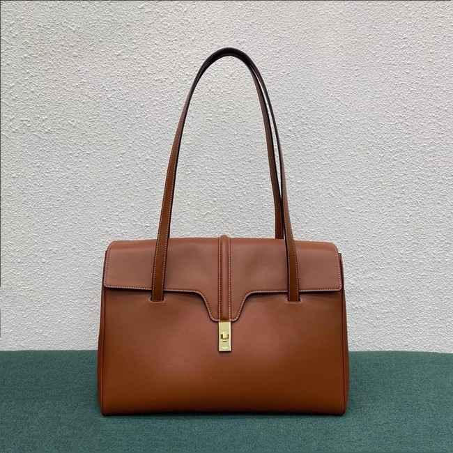 Celine LARGE SOFT 16 BAG IN SUPPLE GRAINED CALFSKIN 194043 Brown