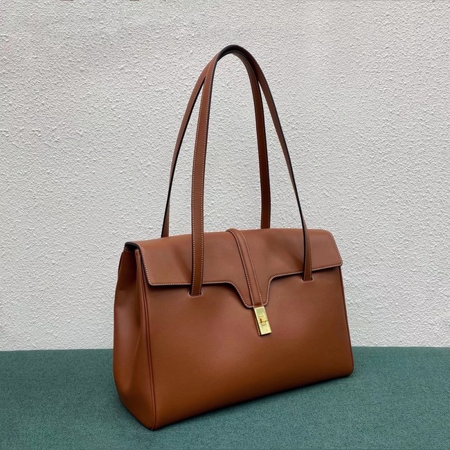 Celine LARGE SOFT 16 BAG IN SUPPLE GRAINED CALFSKIN 194043 Brown