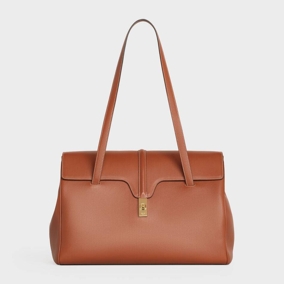 Celine LARGE SOFT 16 BAG IN SUPPLE GRAINED CALFSKIN 194043 Brown