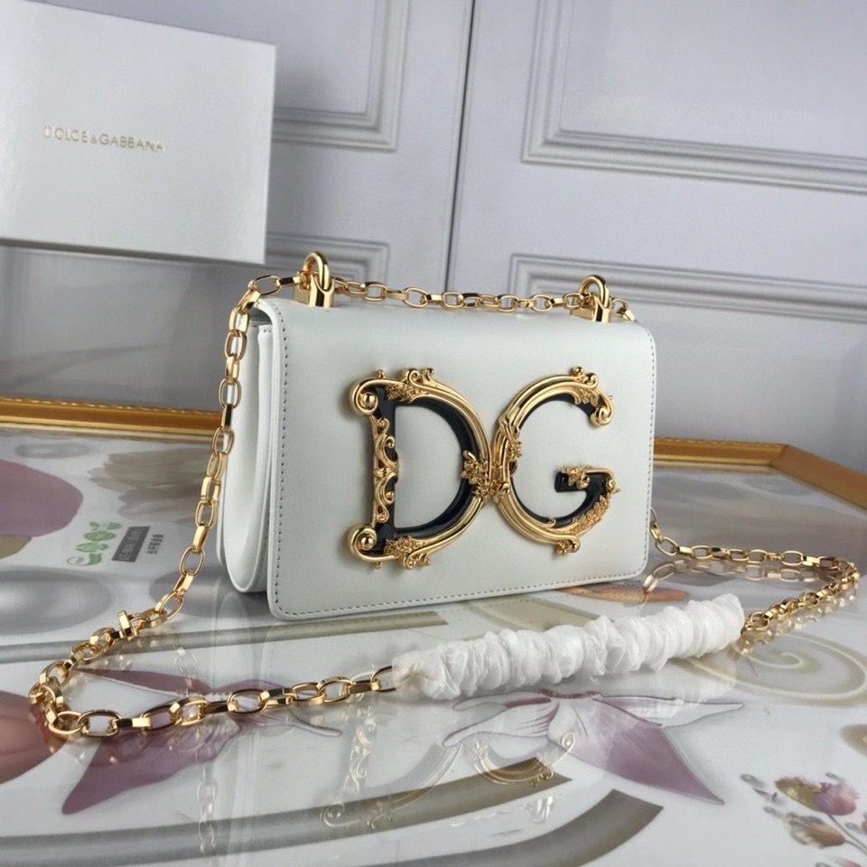 Dolce & Gabbana Original Leather Shoulder Bag BB6315 White