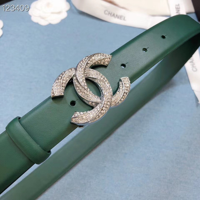 Chanel Original Calf Leather 3602 green&Silver