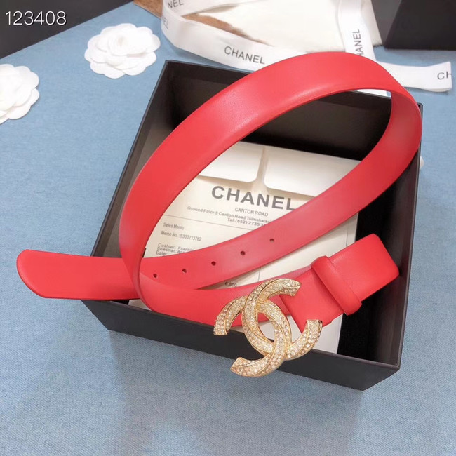 Chanel Original Calf Leather 3602 red&gold