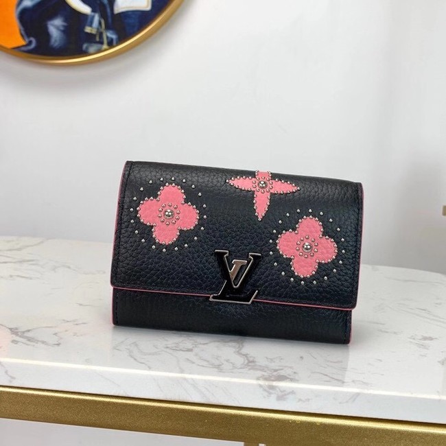 Louis vuitton original CAPUCINES wallet M63222 black